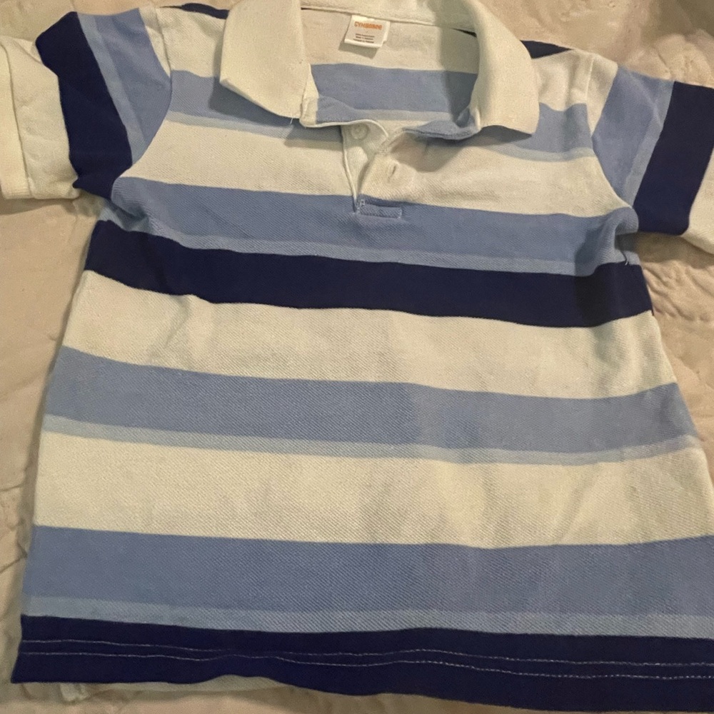Gymboree Blue and White Striped Polo Shirt